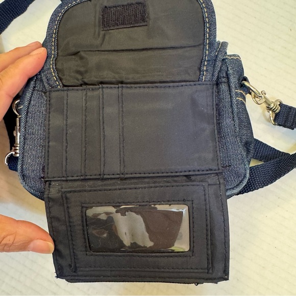 Mudd Denim Jean Red Blue Crossbody Bag Purse Y2K Satchel Bag - Picture 8 of 11